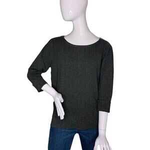 Roz  & Ali Women top 3/4 Sleeve Gray Zippers on shoulders